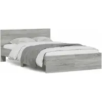 vidaXL Cadre de lit avec tête de lit gris Sonoma 120x190 cm