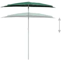 vidaXL Demi-parasol avec mât 180x90 cm vert