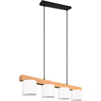 RL LIVE YOUR LIGHT Lustre CAMERON bois clair-noir-blanc 4xE14x28W bois, dimensions : 150x75x12 cm, IP20, RL