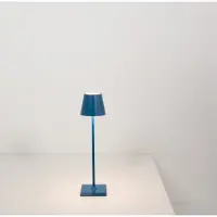 Zafferano Lampe De Table Led Poldina Pro Micro Blu Capri, Rechargeable Et Dimmable Avec Une Autonomie Jusqu'À 12 Heures