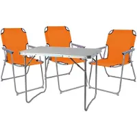 Mojawo ensemble de meubles de camping 4 pièces aluminium L70xB50xH59cm orange