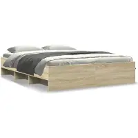 vidaXL Cadre de lit sans matelas Chêne Sonoma 160x200 cm Bois composite