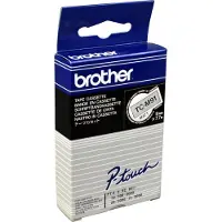 Brother TCM91 TC-M91 Cassettes de ruban - laminé, 9 mm x 7,7 m, noir sur incolore mat