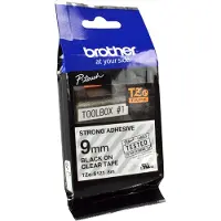 Brother TZe-S121 - (9 mm) - Noir sur transparent - Ruban