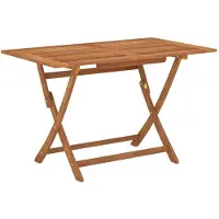 vidaXL Table de jardin pliante 120x70x75 cm en bois massif d'eucalyptus