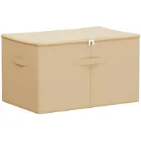 vidaXL Boîte de rangement en tissu non tissé, 60 x 43 x 35 cm, 90,3 L, couleur crème