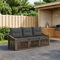 Prolenta Maison Exclusive - Ensemble de canapés de jardin, 3 pièces, gris, en résine tressée