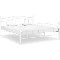 vidaXL Cadre de lit Blanc Métal 180x200 cm