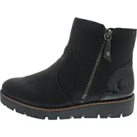 Rieker Chaussures de ville pour femmes , bottines, fermeture éclair, noir, style décontracté