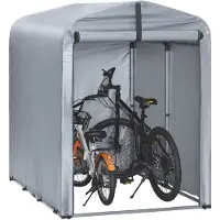 SoBuy Garage à vélos résistant aux intempéries Remise à outils Garage à vélos pour 1-2 vélos Carport Tente avec protection UV Remise à vélos pour protection contre la pluie KLS11-K