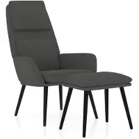 vidaXL Fauteuil relax avec pouf Tissu gris foncé