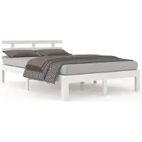 vidaXL Lit en bois massif blanc 120x190 cm