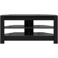 vidaXL Meuble TV d'angle , 102 x 40,5 x 45 cm, noir, fabriqué en panneaux de particules