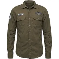 Brandit Chemise 'Luis' olive / noir / blanc