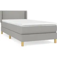 vidaXL Lit boxspring avec matelas gris clair 90x190 cm Tissu