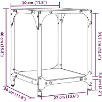 vidaXL Tables basses avec plateau en verre 2 pcs. Transparent 30x30x40 cm Acier
