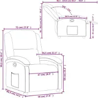 vidaXL Fauteuil relax velours noir