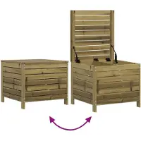 vidaXL Tabouret de jardin 62x63,5x53,5 cm Bois de pin imprégné