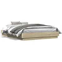 vidaXL Cadre de lit avec LED Chêne Sonoma 120x200 cm