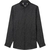 Armani Exchange pour homme. XM002280AF13235FC304 Chemise Technical noir (L), Casuel, Viscose, Manche longue