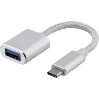 Deltaco Adaptateur OTG, USB-C pour USB-A - Argent (0.10 m, USB 3.2 Gen 1)