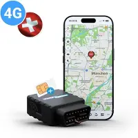 Yukatrack Localisateur GPS OBD2 4G pour voiture, modèle , intégrant la technologie IoT et comprenant une carte SIM avec forfait de données