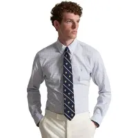 Ralph Lauren pour homme. 710B22585003 Chemise en popeline extensible Custom Fit bleue (M), Casuel, Coton, Manche longue