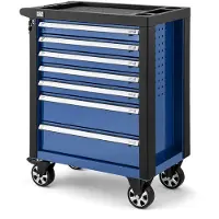 HBM Chariot à outils 7 tiroirs, 76,5 cm, bleu