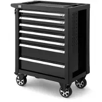 HBM Chariot à outils à 7 tiroirs, 76,5 cm, noir