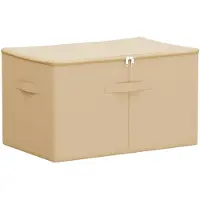 vidaXL Boîte de rangement en tissu non tissé, 55 x 35 x 32 cm, 61,6 L, couleur crème
