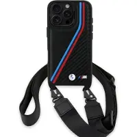 BMW Étui pour iPhone 16 Pro M Edition Carbon Lines et dragonne