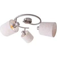 Näve Plafonnier, beige, abat-jour textile, 3 flammes, H 22 cm