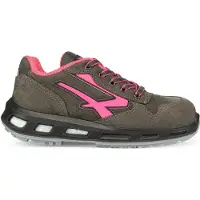 U Power Red Lion Candy, chaussures de sécurité unisexes, baskets en cuir légères, flexibles, anti-crevaison, avec insert Infinergy, avec embouts en aluminium - Grey & Pink 41