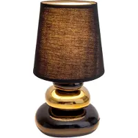 Naeve Lampe de table Salon Lampe de table Chambre à coucher Céramique Tissu Noir 3045358
