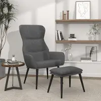 Prolenta Maison Exclusive - Fauteuil de détente avec repose-pieds, tissu gris clair