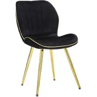 Mauro Ferretti Ensemble De 2 Fauteuils Paris Space Noirs Et Dorés, Fauteuils Revêtus De Velours Synthétique Noir Avec Dossier Ergonomique, Glamour Et Sophistiqué