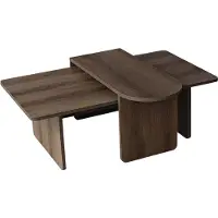 CALICOSY - Tables basses en lot de 2 avec plateaux asymétriques L105 cm - LIVIA