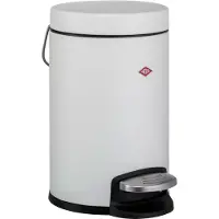 Wesco Seau à cosmétiques 113 BLANC MATT avec volume de déchets de 3 litres et pédale / Seau de bain / Poubelle sur pied