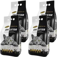 Hilton Bentonite avec charbon actif blanc - Litière pour chats - 5 l (Absorption rapide, 5 l)