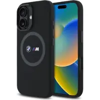 BMW Bmhmp16S23Srok Iphone 16 6.1 Czarny/Black Hardcase M Silicone Printed Ring Magsafe
