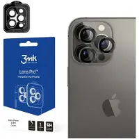 3MK Lens Protection Pro iPhone 15 Pro 6.1" grafitowy/graphite Ochrona na obiektyw aparatu z ramką mo (1 pcs, Apple iPhone 15 Pro), Téléphone portable : film de protection, Transparent, Gris