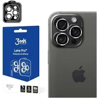 3MK Lens Protection Pro iPhone 15 Pro Max 6.7" srebrny/silver Ochrona na obiektyw aparatu z ramką mo (1 pcs, Apple iPhone 15 Pro Max), Téléphone portable : film de protection, Argent