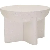 Mauro Ferretti Table Basse History Ø 63,8 X 42,5 Cm En Coloris Crème Mgo - Volume Impressionnant Et Design Archaïque - Série 940