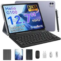 Blackview Tablette Tactile LINK8 12.7",2K,90Hz,18Go RAM+256Go ROM,8400 mAh, Android 15 Tablette Violet,avec Clavier+Stylet+Souris