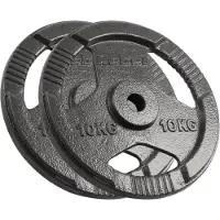 Rebel Ensemble de poids en fonte 2x10kg 20kg trou 31mm disque avec poignées