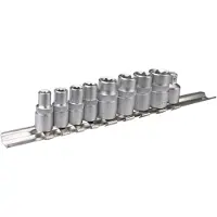 Topex Jeu de douilles Torx 1/4"3/8" E5-E16 10 pcs (39D375) (1/4", 3/8")
