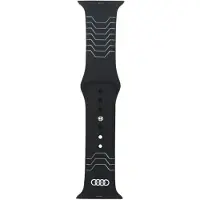 Audi Bracelet Apple Watch 44 mm en silicone noir à motif géométrique