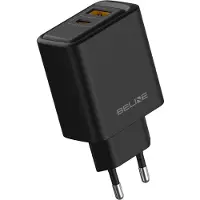Beline 45W 1xUSB-C + 1xUSB GaN PD 3.0 QC 3.0 chargeur secteur sans câble - noir
