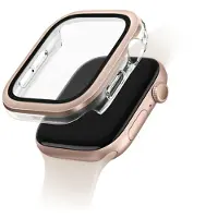 Uniq Etui Voute pour Apple Watch Series 10 46Mm Verre trempé Rose et Or