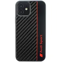 Audi Coque iPhone 11 à rayures en fibre de carbone noire